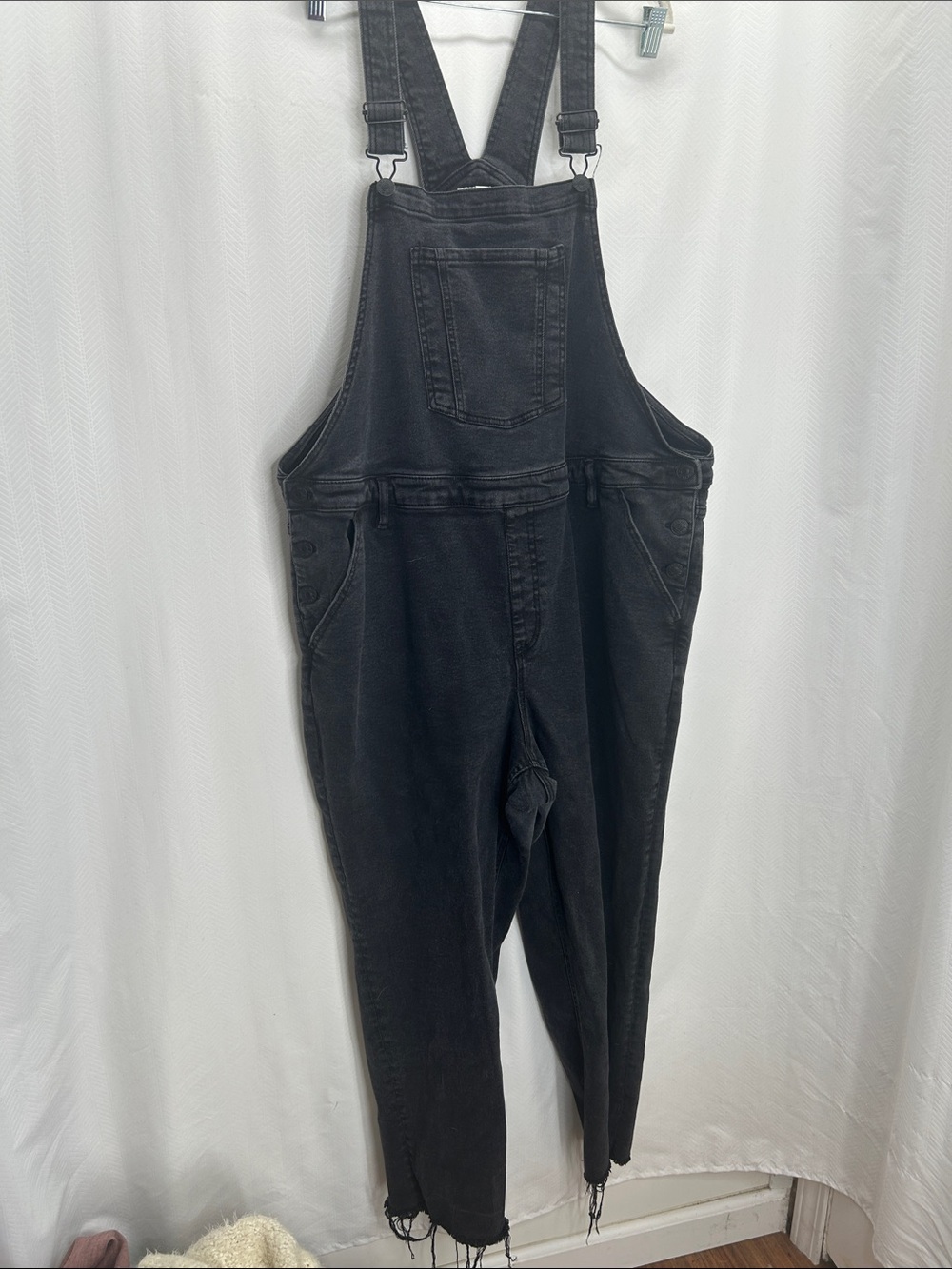 Ava & Viv Black Denim Overall Jumpsuit